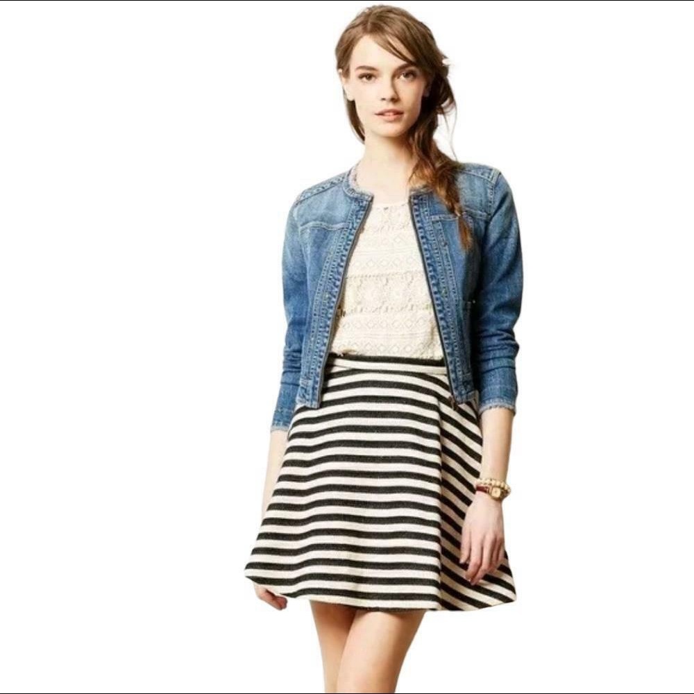 Anthropologie Greylin Black and Ivory Skirt Size 8